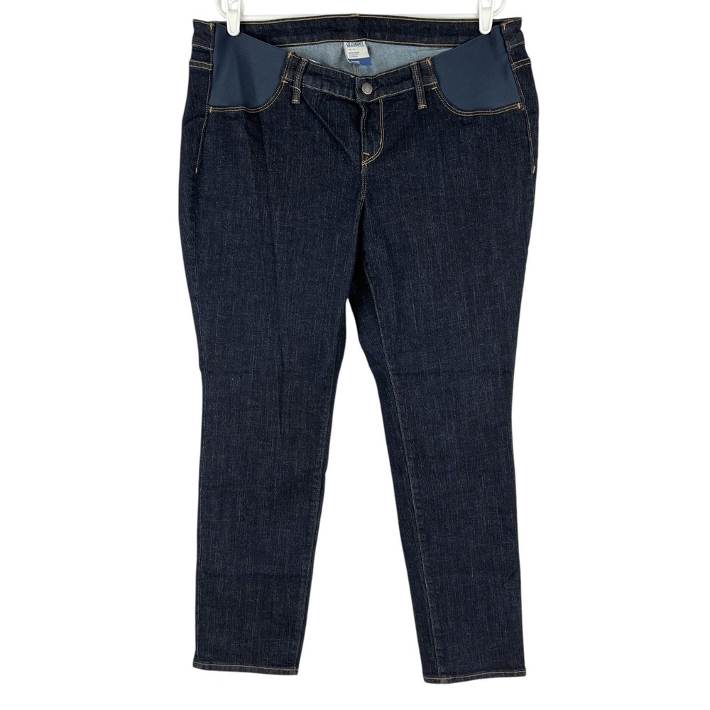 Old Navy Maternity Women's Side Panel Stretch Skinny Blue Denim Jeans Sz 16 NWOT